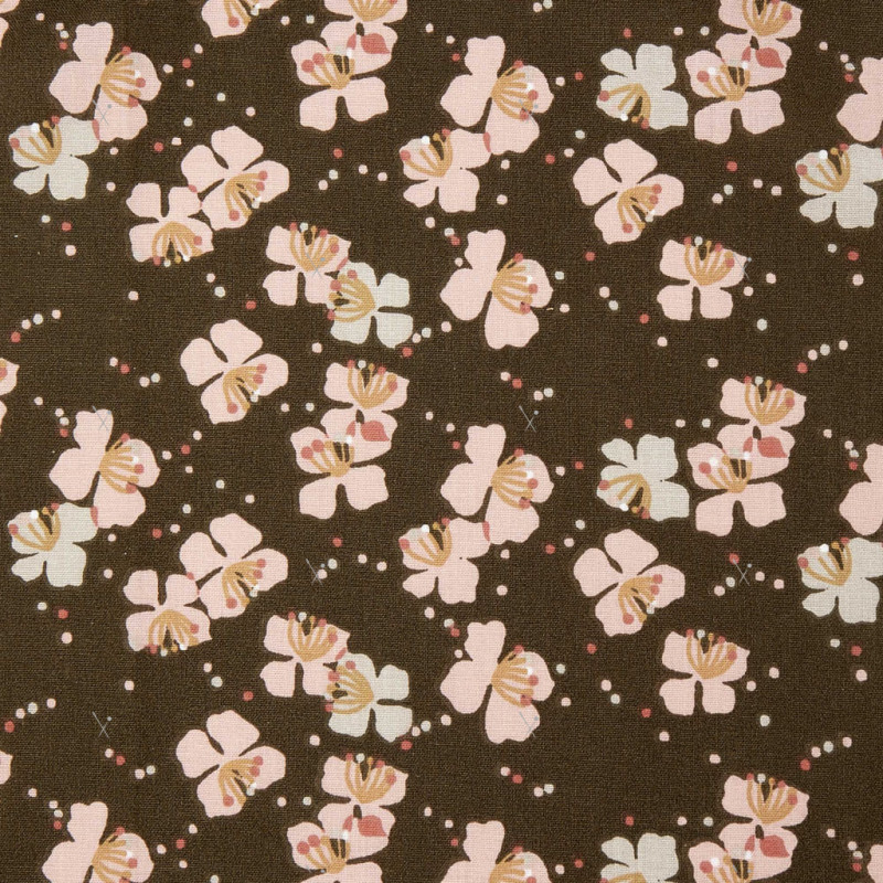 Coated  Cotton KAMINI Bronze / Tea Rose